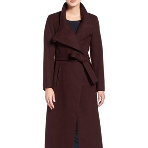 Kenneth Cole Burgundy belted wool coat